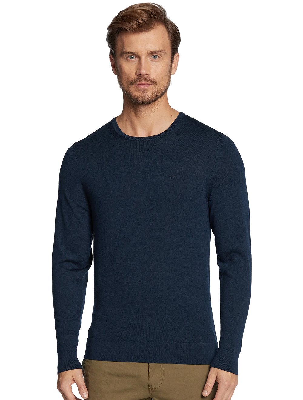 Calvin Klein Jeans Sweatshirt Núcleo do Monograma da Marinha