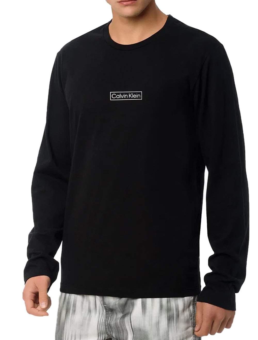 Moletom Calvin Klein Masculino Loungewear Crewneck Heritage Preto