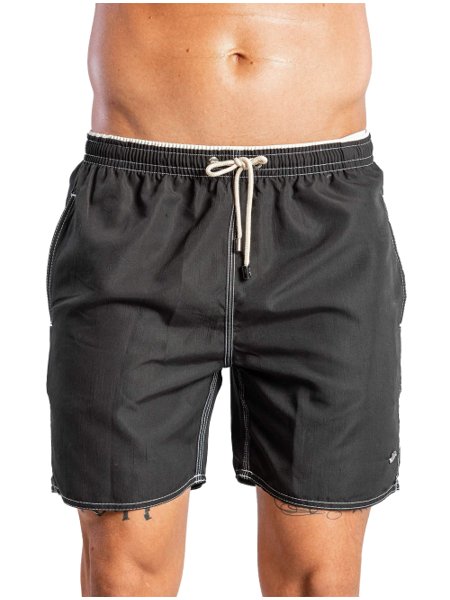 Short Sergio K Masculino Beachwear Liso Preto