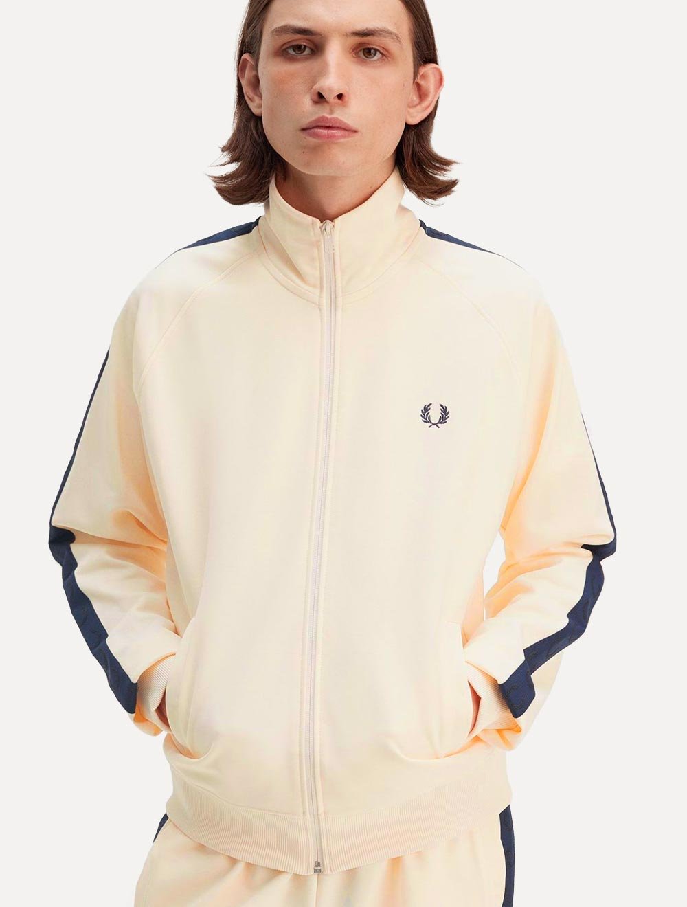 トップス FRED PERRY Contrast Tape Track Jacket Fred Perry - Contrast Tape Track Black/Shadedstone - Track Jacket