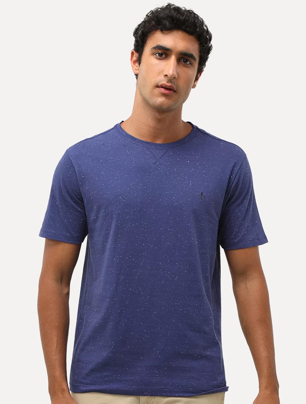 Camiseta Dudalina Masculina Regular Botonê Detail Azul Marinho