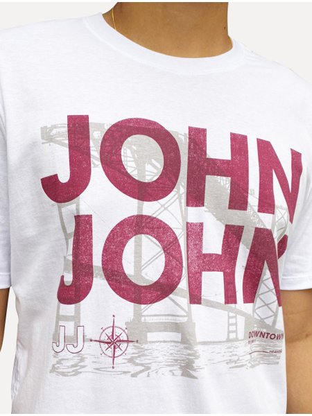 Camiseta John John Masculina Regular Logo Points Branca - Branco