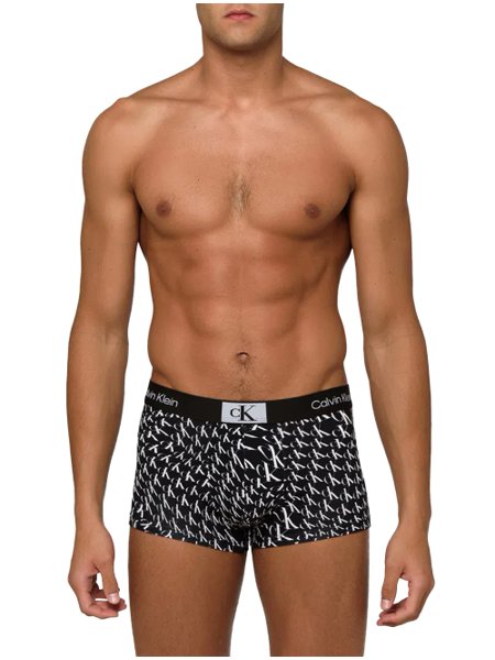 Cueca Calvin Klein Low Rise Trunk Ck 1996 Print Warped Preta 1UN