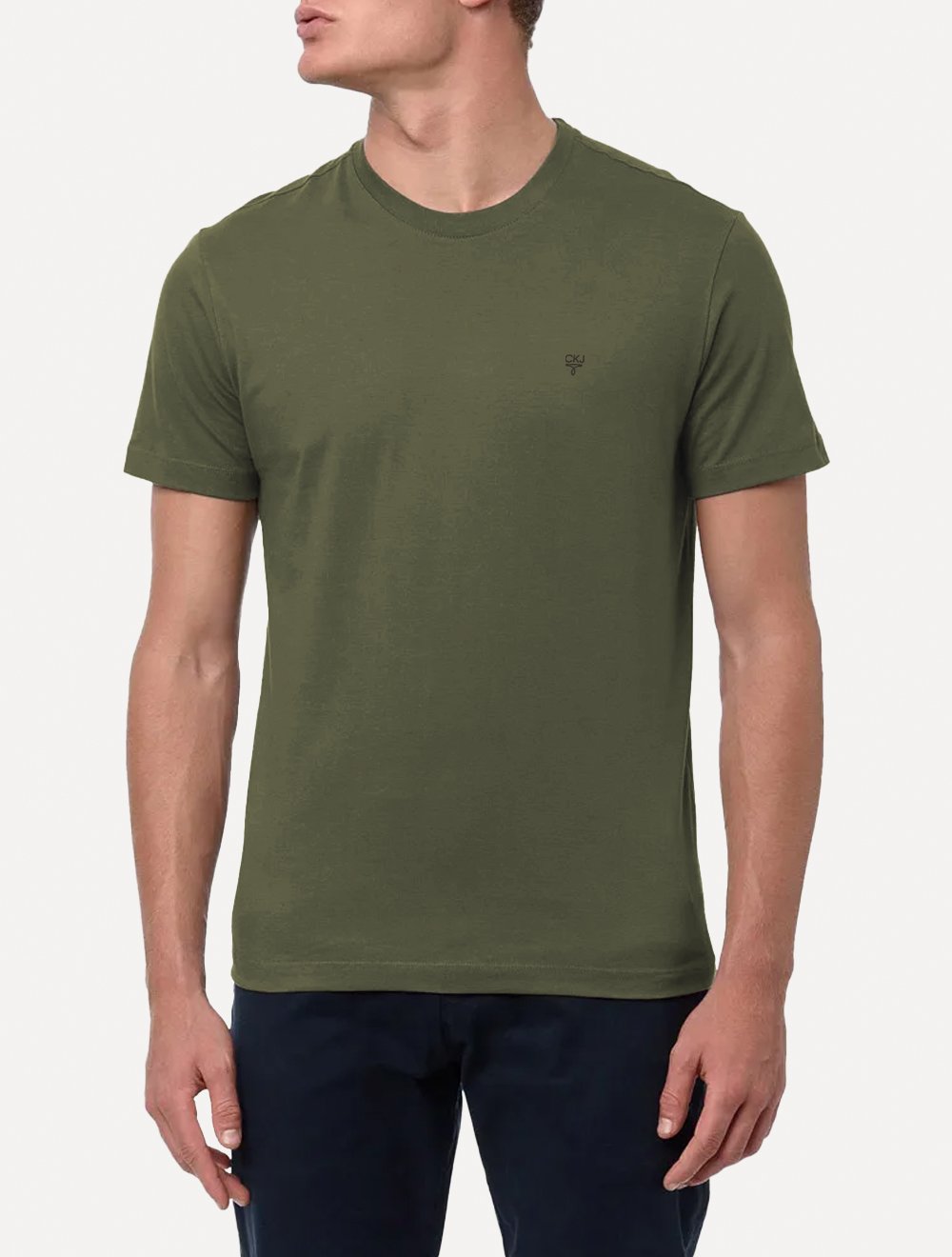 Camiseta Calvin Klein Jeans Masculina Dark Omega Logo Verde Militar