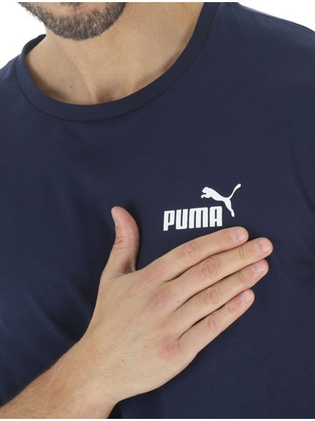 Camiseta Puma Masculina Essential Small Logo Azul Marinho