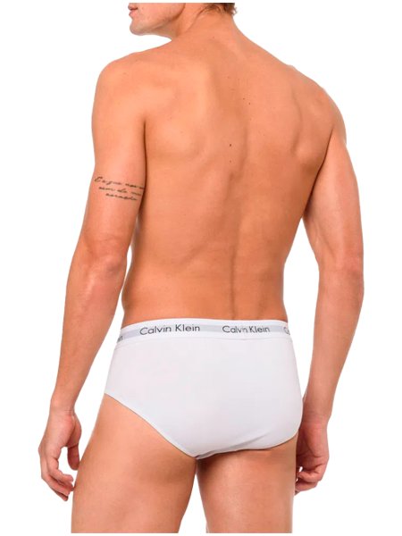 Cueca Calvin Klein Brief Cotton Stretch Classic Preta/ Branca/ Mescla Pack 3UN