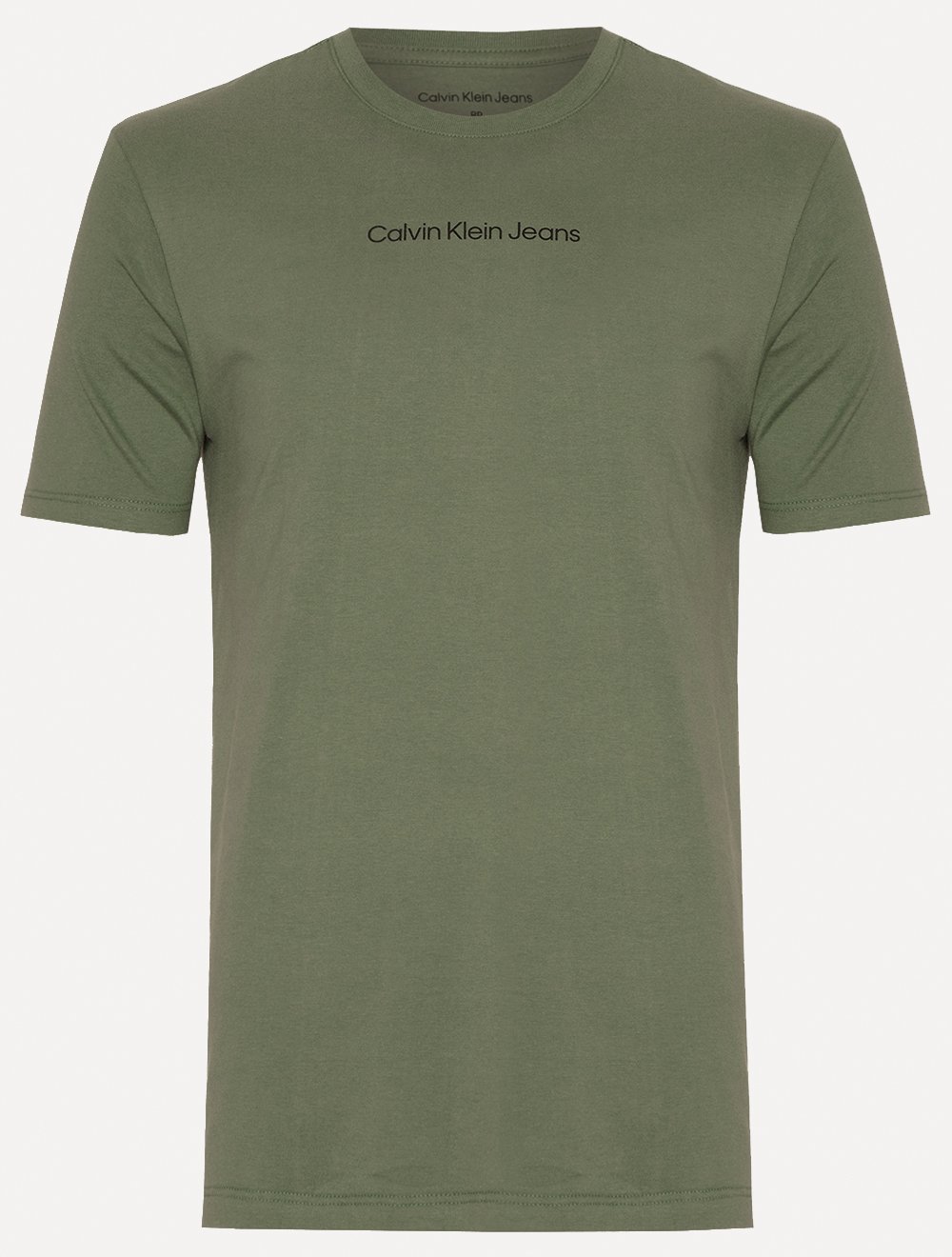 Camiseta Calvin Klein Jeans Masculina Institutional New Logo Verde Militar