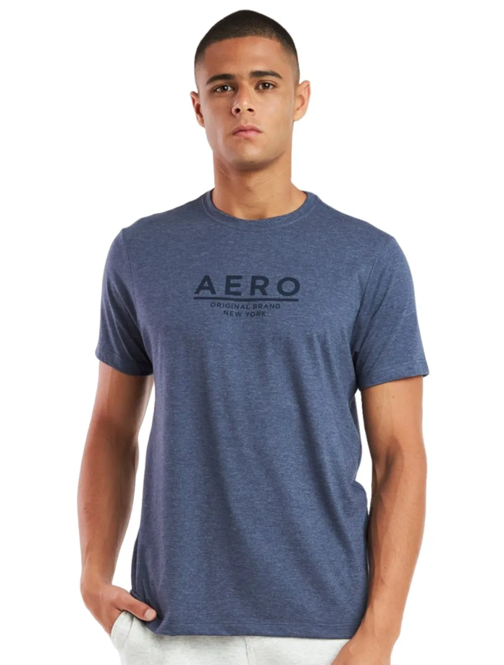 Camiseta Aeropostale Masculina Aero Original Brand New York Marinho Mescla