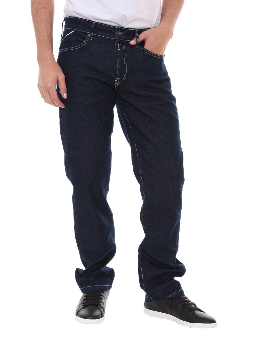 Calça Replay Jeans Masculina Waiton Regular Slim Blue Escuro