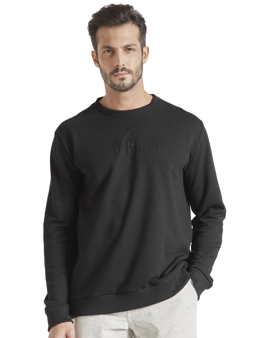 Moletom Forum Masculino New Comfort Crewneck Front Logo Preto