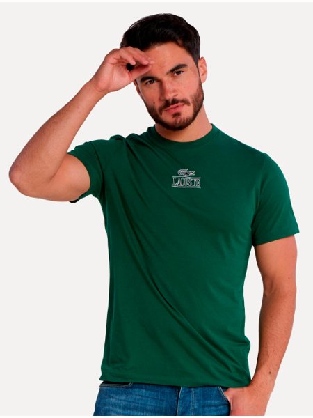 Camiseta Lacoste Masculina Regular Cotton Jersey Vintage Branded Verde