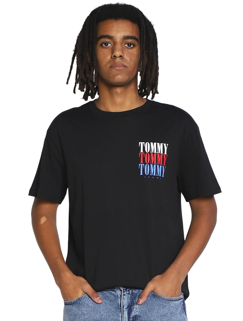 Camiseta Tommy Jeans Masculina Classic Multi Logo Preta