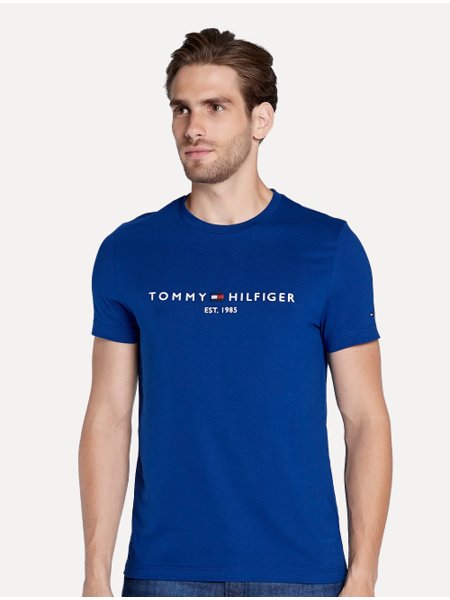 Camiseta Tommy Hilfiger Masculina Core Logo Azul Royal