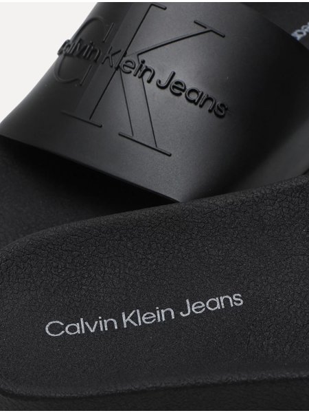 Chinelo Calvin Klein Jeans Slide Logo Issue Preto