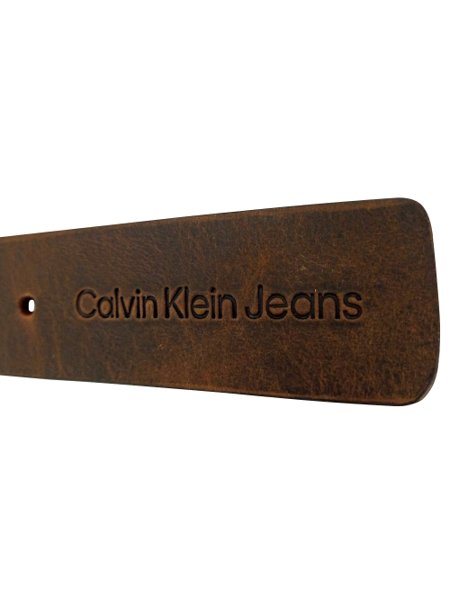 Cinto Calvin Klein Jeans Masculino Couro Queima Sole Havana Marrom