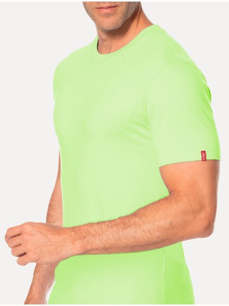 Camiseta Levis Masculina Lisa Verde Fluor