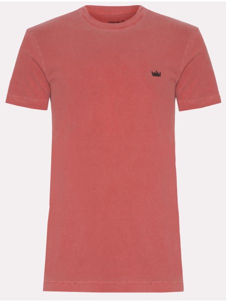 Camiseta Osklen Masculina Slim Stone Coroa Rough Vermelha