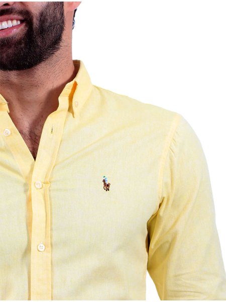 Camisa Masculina Polo Ralph Lauren Amarela - Dona Chica Brechó Online