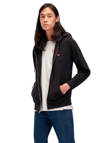Moletom Levis Masculino Full Zip Hoodie Icon Preto Secret Outlet
