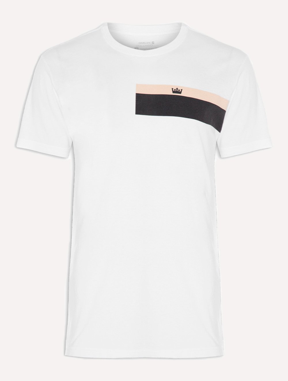 Camiseta Osklen Masculina Regular Stone Listrado Black Sand Branca