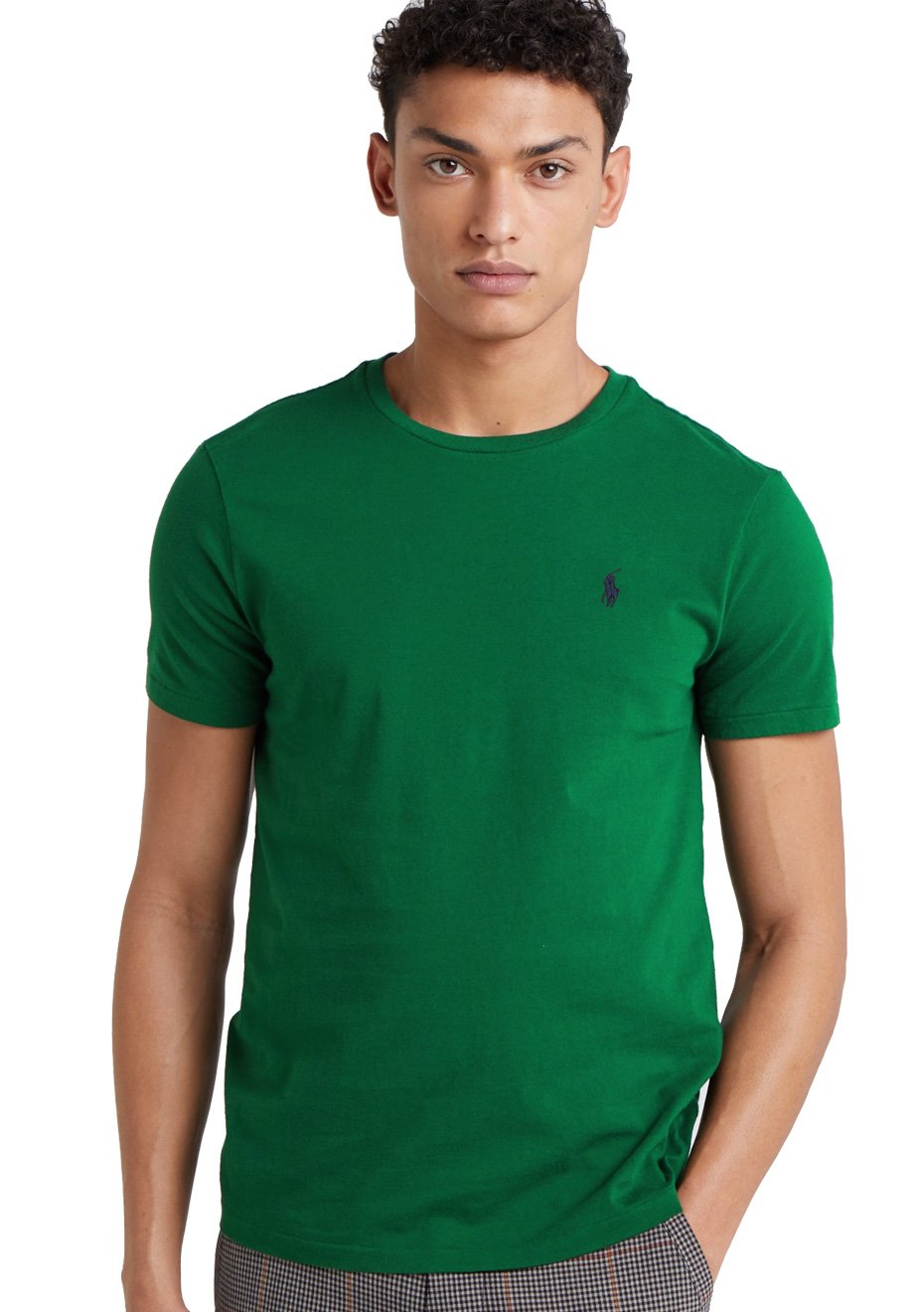 Camiseta Ralph Lauren Masculina Custom Slim Fit Navy Icon Verde