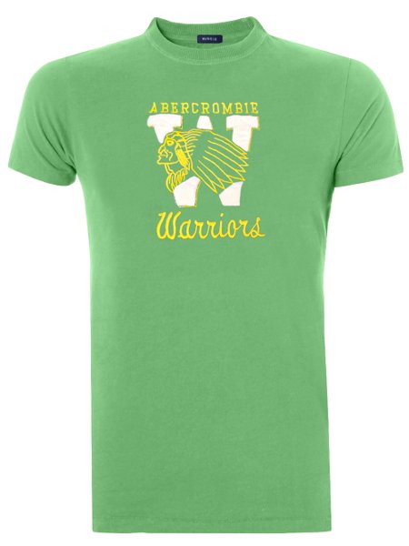 Camiseta Abercrombie Masculina Muscle Indian-W Warriors Verde Mescla