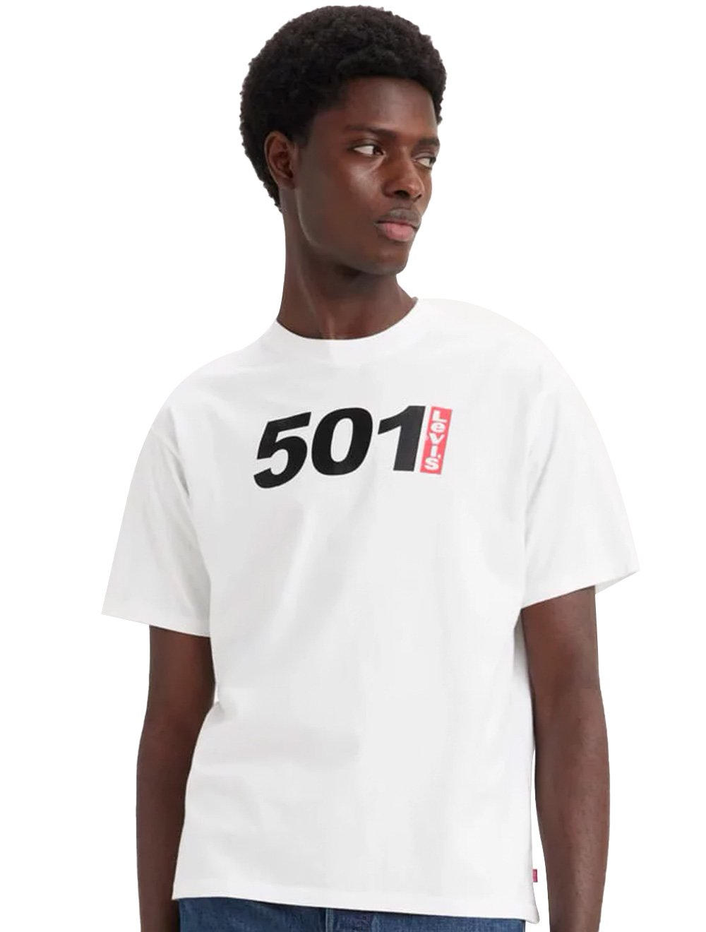 Camiseta Levis Masculina Vintage Fit Graphic 501 Logo Off-White