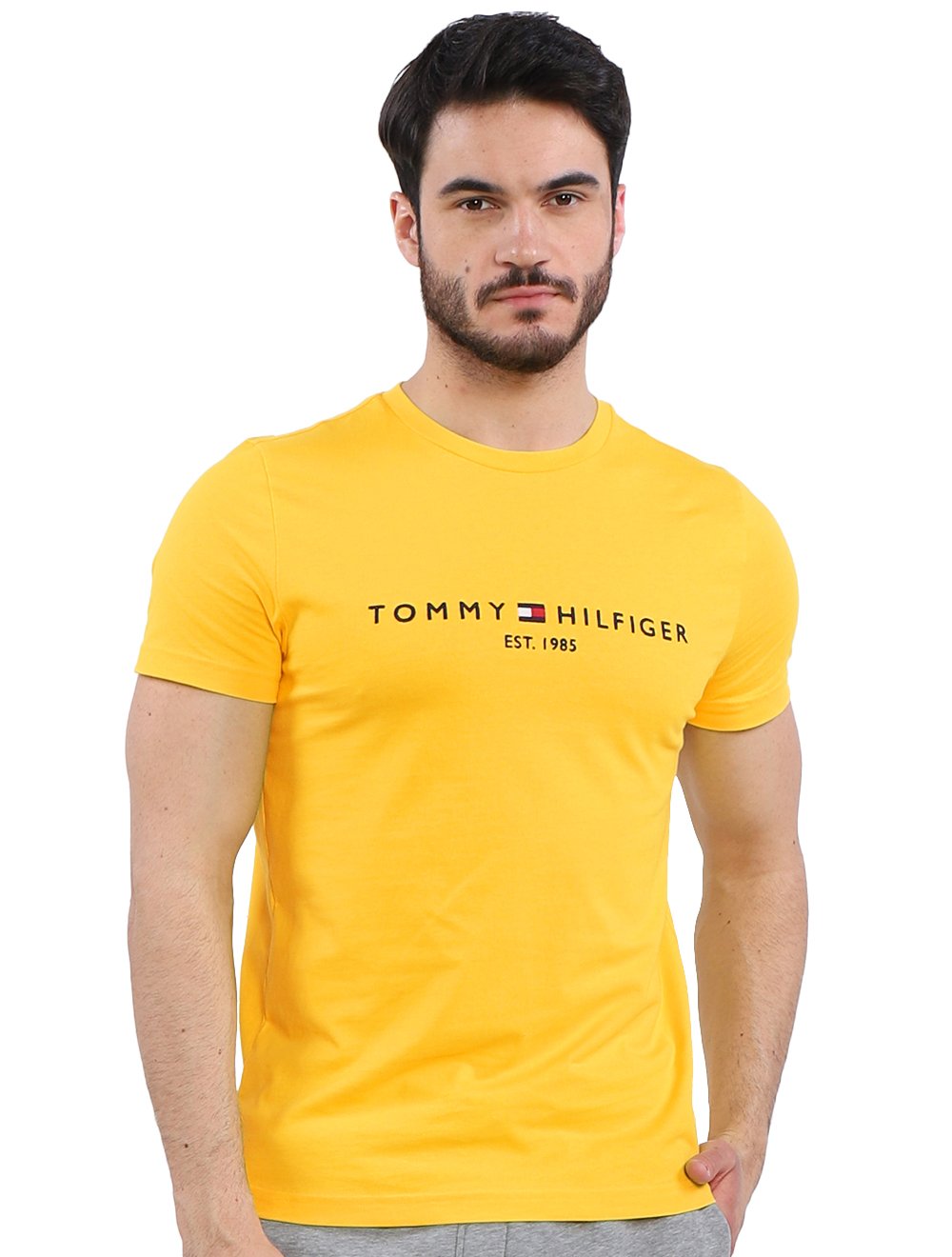 Camiseta Tommy Hilfiger Lettering Amarela - Compre Agora