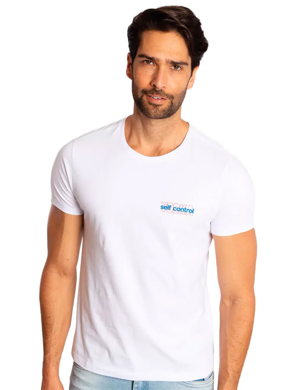 Camiseta Sergio K Masculina Self Control Branca