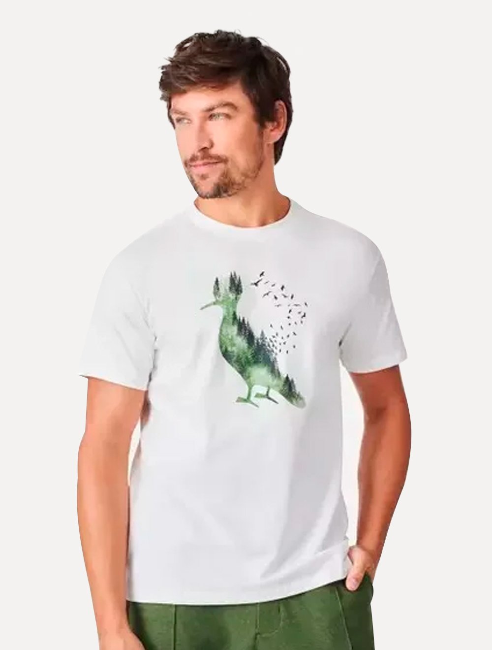 Camiseta Reserva Masculina Woodpecker Pines Off-White