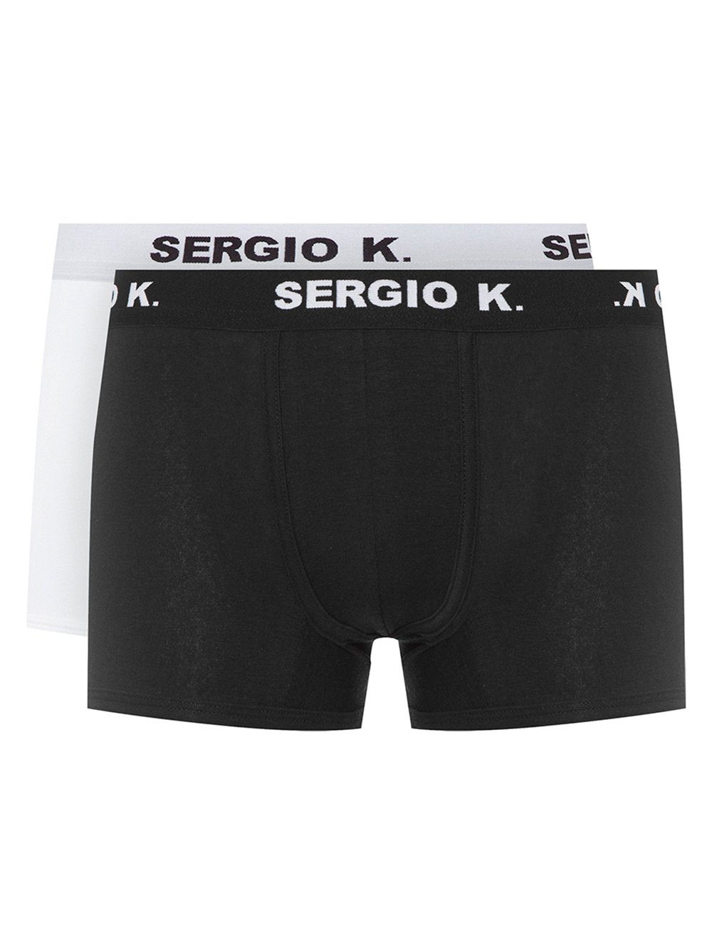 Cueca Sergio K Boxer Branca/Preta Pack 2UN