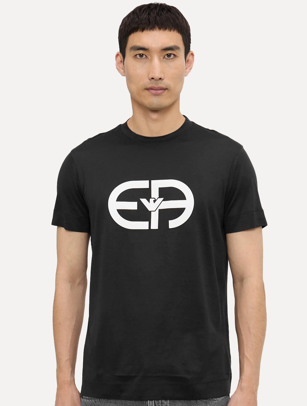 Camiseta Emporio Armani Masculina Essential Logo Peito Preta
