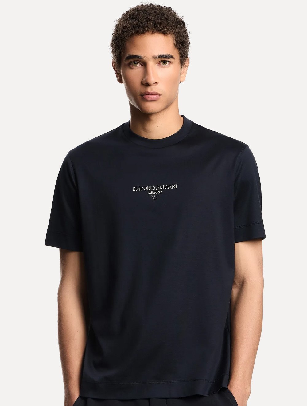 Camiseta Emporio Armani Masculina Jersey Logo Chest Azul Marinho