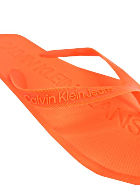 Chinelo Calvin Klein Jeans Relief Silk Logo Laranja