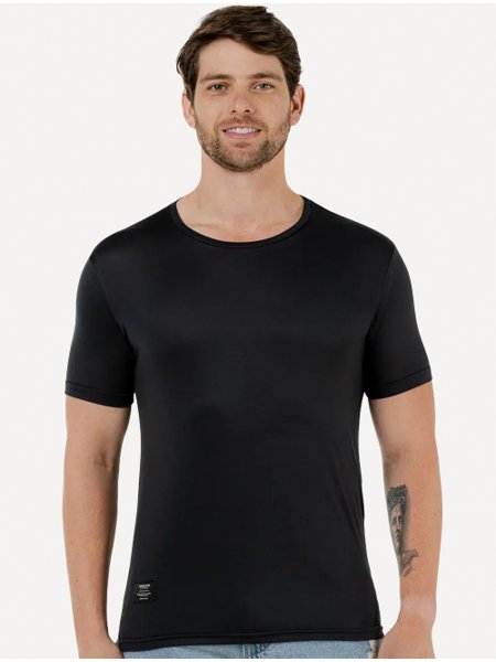 Camiseta King & Joe Masculina Slim Básica Anti-Odor Preta