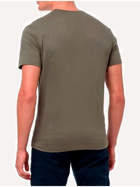 Camiseta Calvin Klein Masculina Meia Malha Basica CK Verde Militar