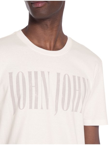 Camiseta John John Masculina Regular Rough Logo Off-White