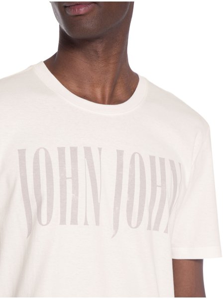 Camiseta John John Masculina Regular Logo Repeat Cáqui John John Camisetas  Surfwear I Streetwear I Surf Shop