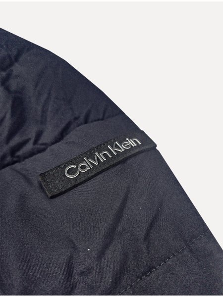 Jaqueta Calvin Klein Matelassê Full-Zip Azul Marinho
