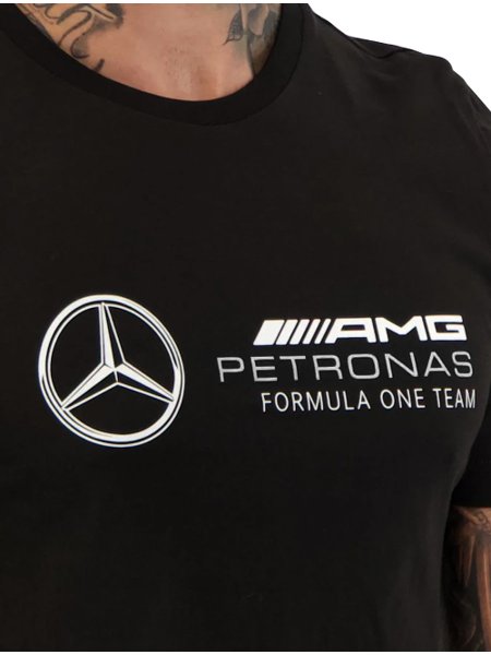 Camiseta Puma Masculina AMG Petronas Motorsport F1 Essentials Logo Preta