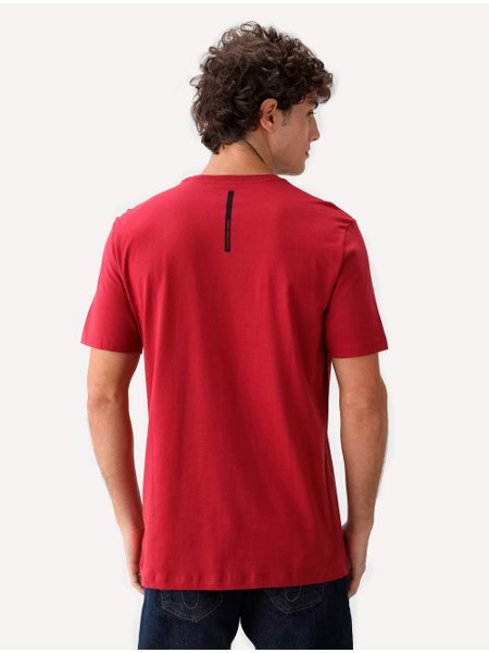 Camiseta Calvin Klein Jeans Masculina Dark New Logo Vermelho Escuro