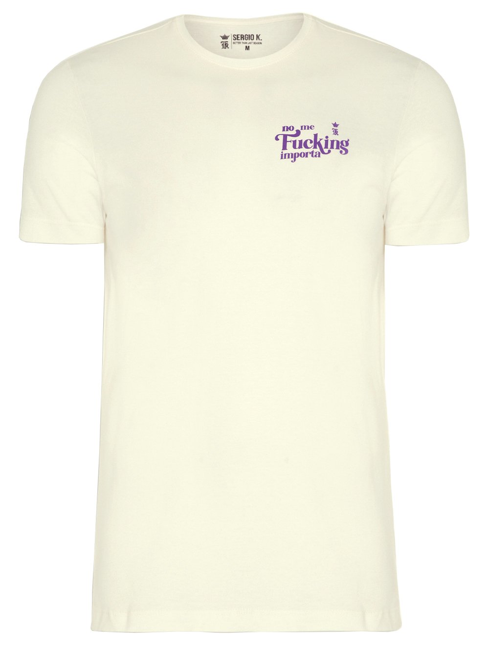 Camiseta Sergio K Masculina No Me F_cking Importa Off-White