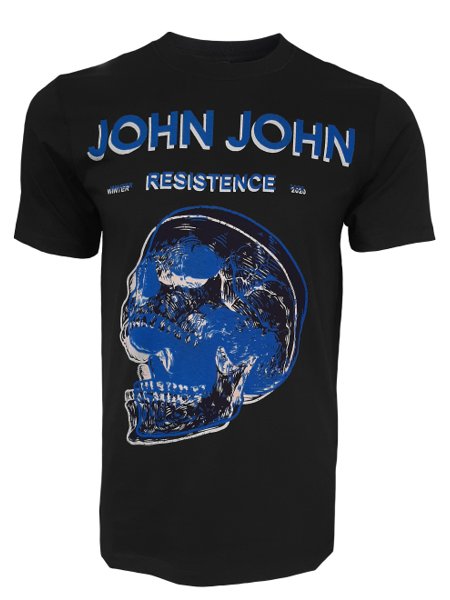 Camiseta John John Masculina Blue Skull Preta