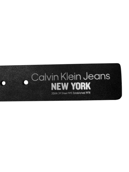 Cinto Calvin Klein Jeans Masculino Couro Silk New York Preto