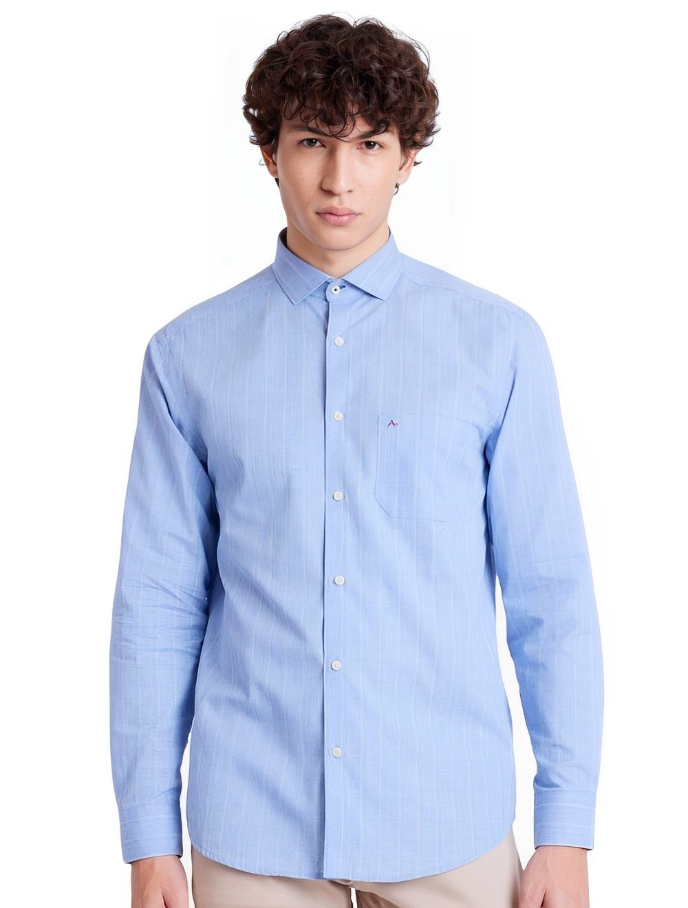 Camisa Aramis Masculina Regular Pocket Tricoline Quadri Xadrez Azul