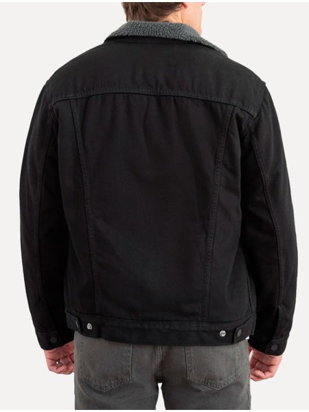 Jaqueta Jeans Levis Masculina Sherpa Trucker Preta Secret Outlet