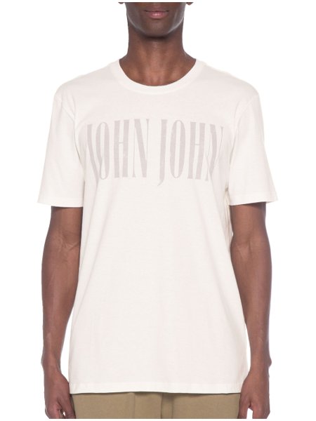 Camiseta John John Masculina Regular Rough Logo Off-White