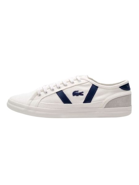 Tênis Lacoste Sideline Branco Azul Marinho Lona - Berti Maria
