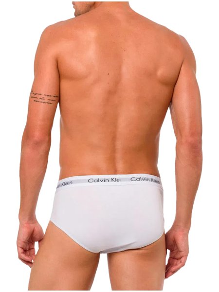 Cueca Calvin Klein Brief Cotton Stretch Classic Branca Pack 3UN