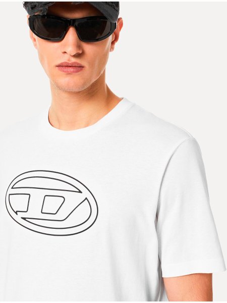 Camiseta Diesel Masculina T-Diegor-E9 Outline Branca